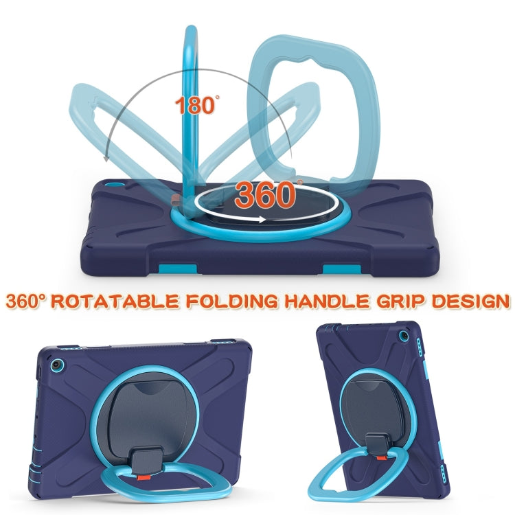 Silicone + PC Protective Case with Holder & Shoulder Strap For Amazon Kindle Fire HD 10 2021