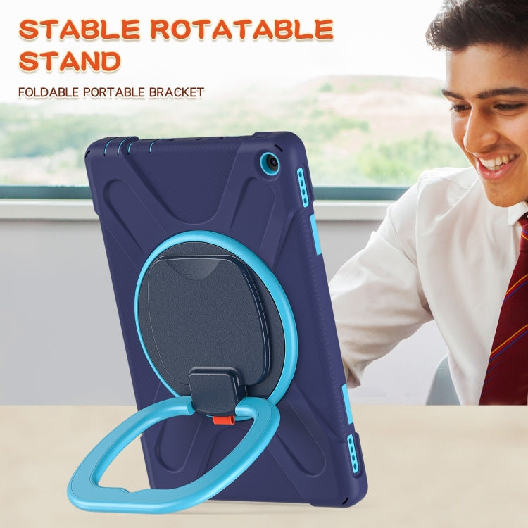 Silicone + PC Protective Case with Holder & Shoulder Strap For Amazon Kindle Fire HD 10 2021