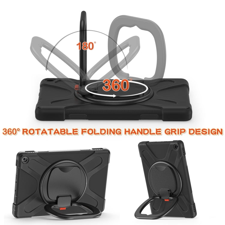 Silicone + PC Protective Case with Holder & Shoulder Strap For Amazon Kindle Fire HD 10 2021