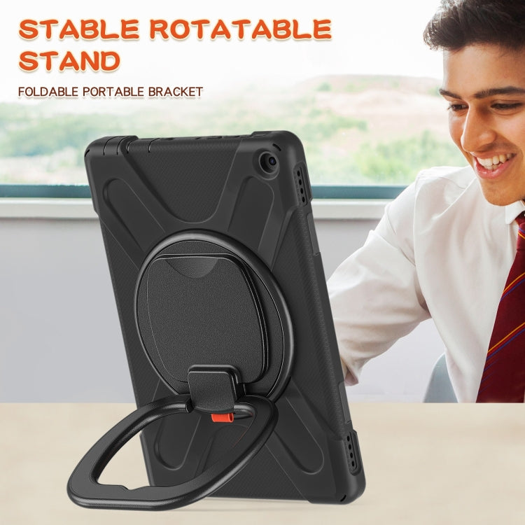 Silicone + PC Protective Case with Holder & Shoulder Strap For Amazon Kindle Fire HD 10 2021