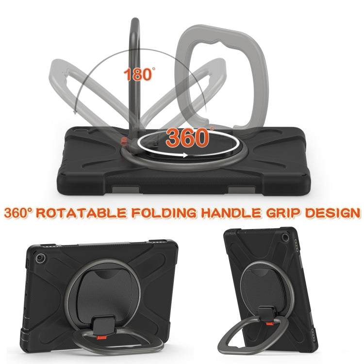 Silicone + PC Protective Case with Holder & Shoulder Strap For Amazon Kindle Fire HD 10 2021