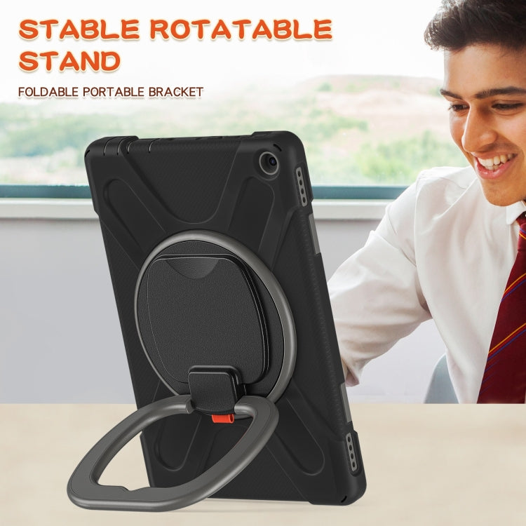 Silicone + PC Protective Case with Holder & Shoulder Strap For Amazon Kindle Fire HD 10 2021