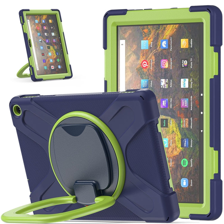 Silicone + PC Protective Case with Holder & Shoulder Strap For Amazon Kindle Fire HD 10 2021