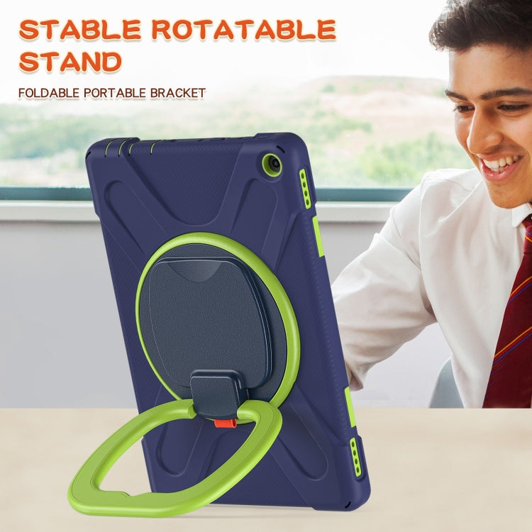 Silicone + PC Protective Case with Holder & Shoulder Strap For Amazon Kindle Fire HD 10 2021