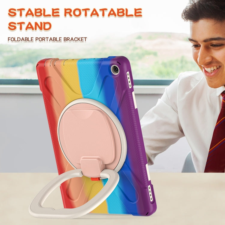 Silicone + PC Protective Case with Holder & Shoulder Strap For Amazon Kindle Fire HD 10 2021