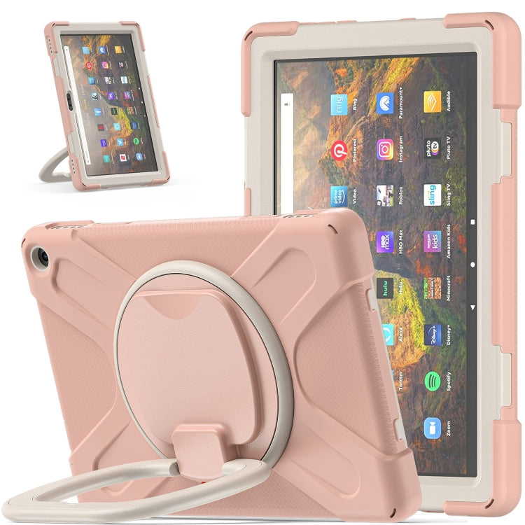 Silicone + PC Protective Case with Holder & Shoulder Strap For Amazon Kindle Fire HD 10 2021