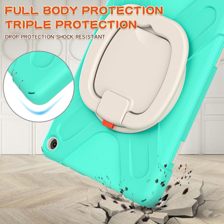 Silicone + PC Protective Case with Holder & Shoulder Strap For Amazon Kindle Fire HD 10 2021