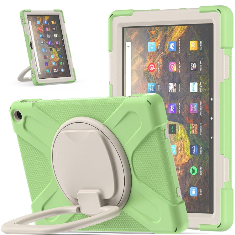 Silicone + PC Protective Case with Holder & Shoulder Strap For Amazon Kindle Fire HD 10 2021