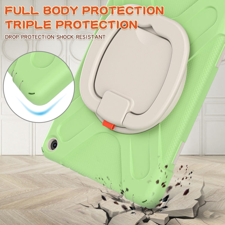 Silicone + PC Protective Case with Holder & Shoulder Strap For Amazon Kindle Fire HD 10 2021