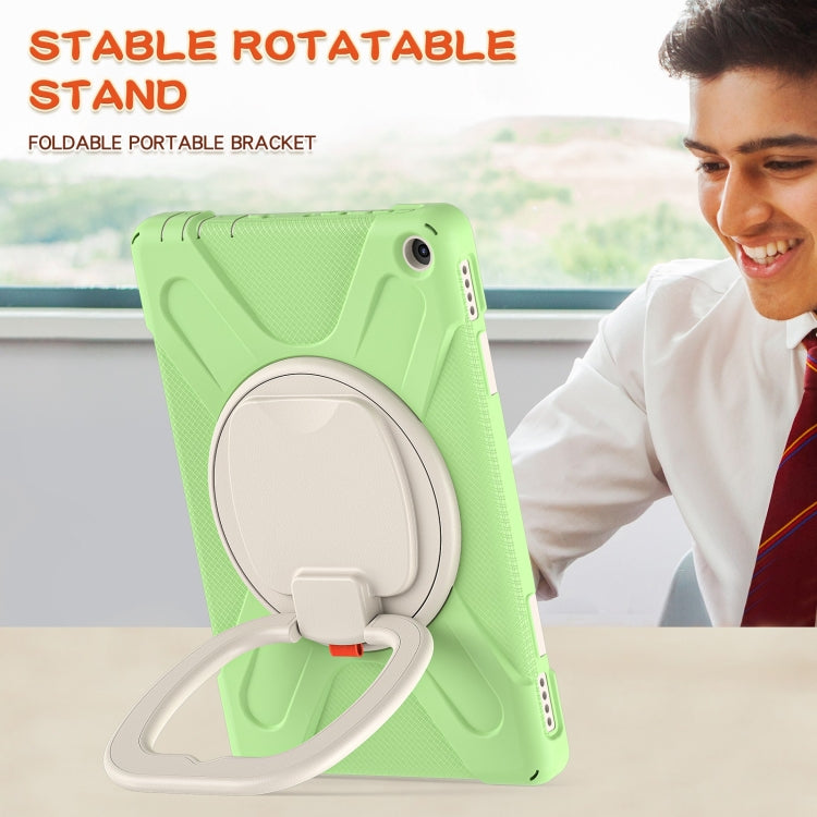 Silicone + PC Protective Case with Holder & Shoulder Strap For Amazon Kindle Fire HD 10 2021