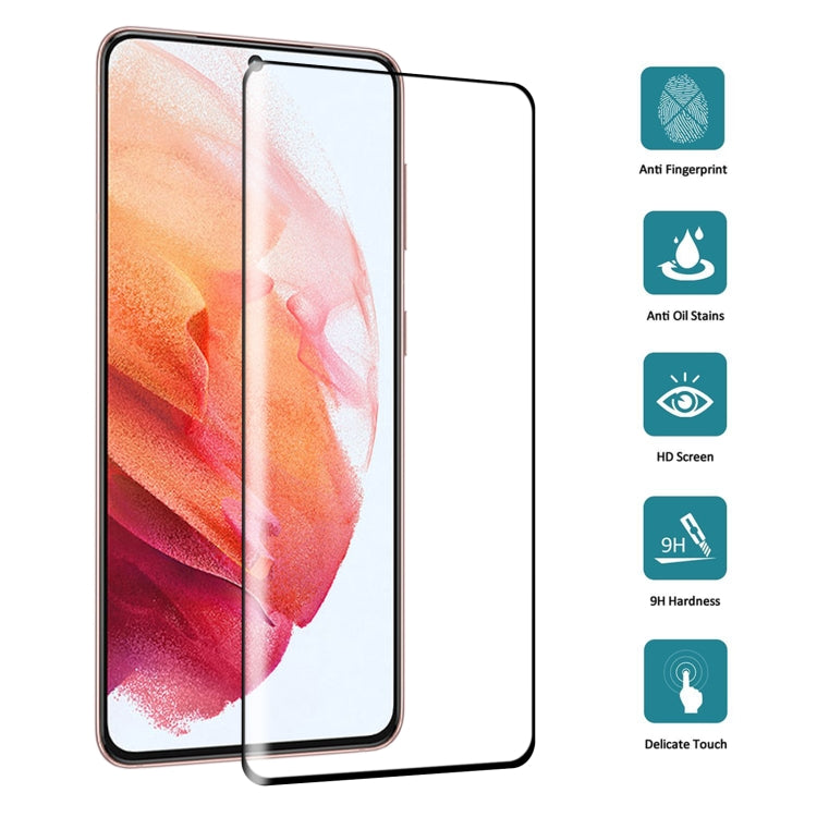 For Samsung Galaxy S21 5G 25pcs Full Glue 9H HD 3D Curved Edge Tempered Glass Film(Black)