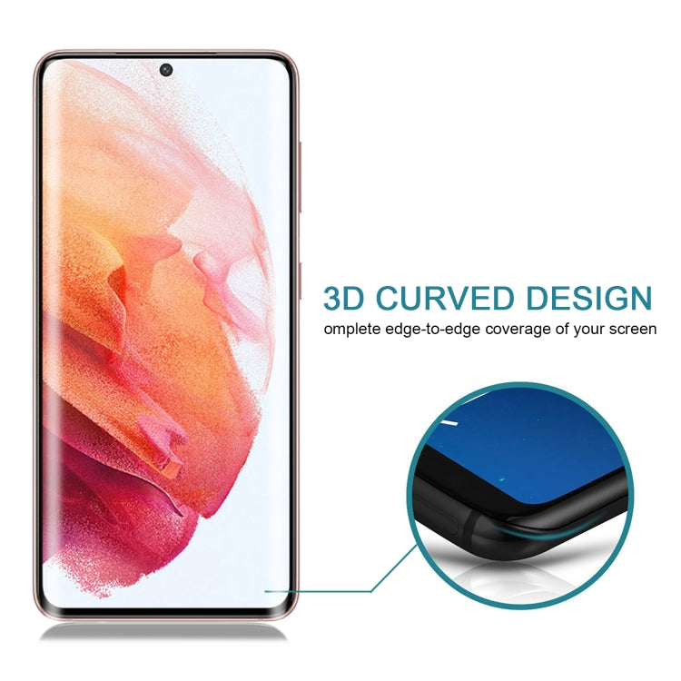 For Samsung Galaxy S21 5G 25pcs Full Glue 9H HD 3D Curved Edge Tempered Glass Film(Black)