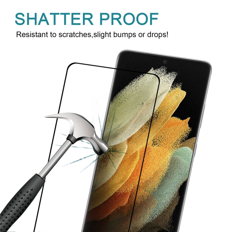 For Samsung Galaxy S21 Ultra 5G 25pcs Full Glue 9H HD 3D Curved Edge Tempered Glass Film(Black)
