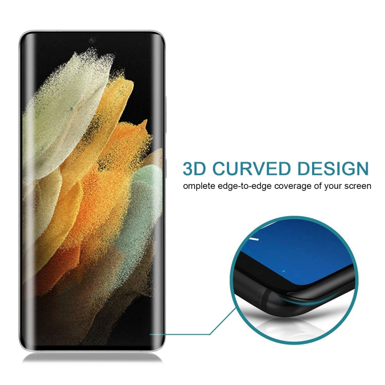 For Samsung Galaxy S21 Ultra 5G 25pcs Full Glue 9H HD 3D Curved Edge Tempered Glass Film(Black)