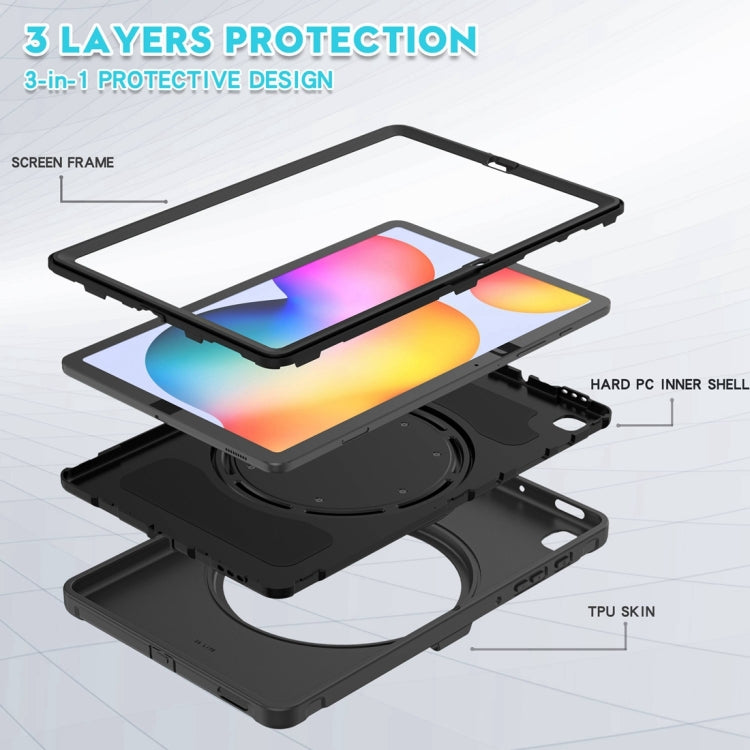 Shockproof TPU + PC Protective Case with 360 Degree Rotation Foldable Handle Grip Holder & Pen Slot For Samsung Galaxy Tab S6 Lite 10.4 inch P610