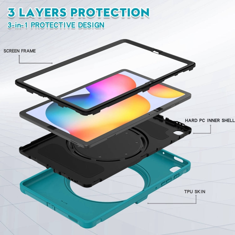 Shockproof TPU + PC Protective Case with 360 Degree Rotation Foldable Handle Grip Holder & Pen Slot For Samsung Galaxy Tab S6 Lite 10.4 inch P610