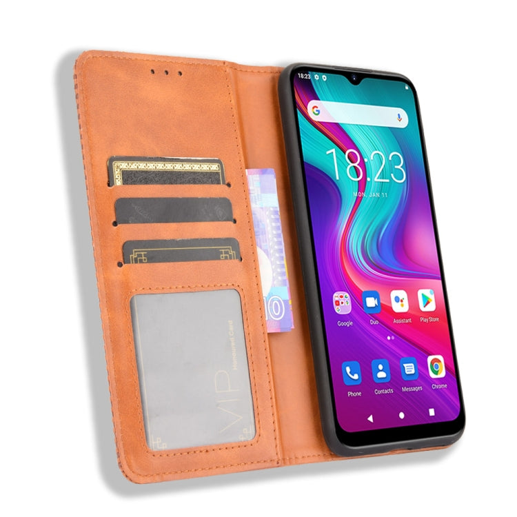 For Doogee X96 Pro Magnetic Buckle Retro Crazy Horse Texture Horizontal Flip Leather Case with Holder & Card Slots & Photo Frame