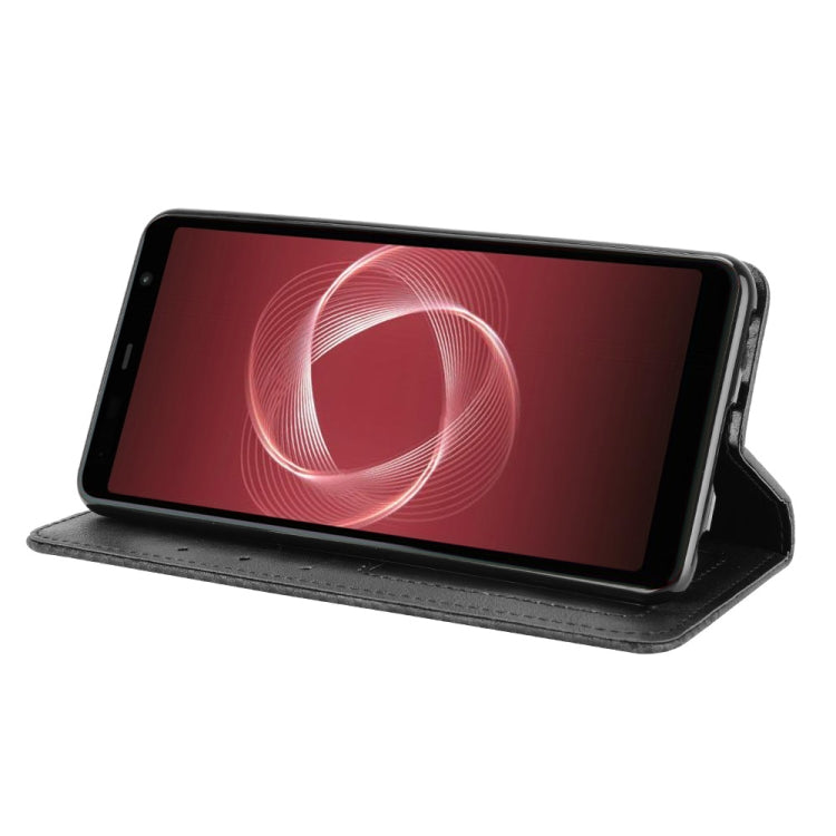 For Fujitsu Arrows Be4 Plus / F-41B Magnetic Buckle Retro Crazy Horse Texture Horizontal Flip Leather Case with Holder & Card Slots & Photo Frame