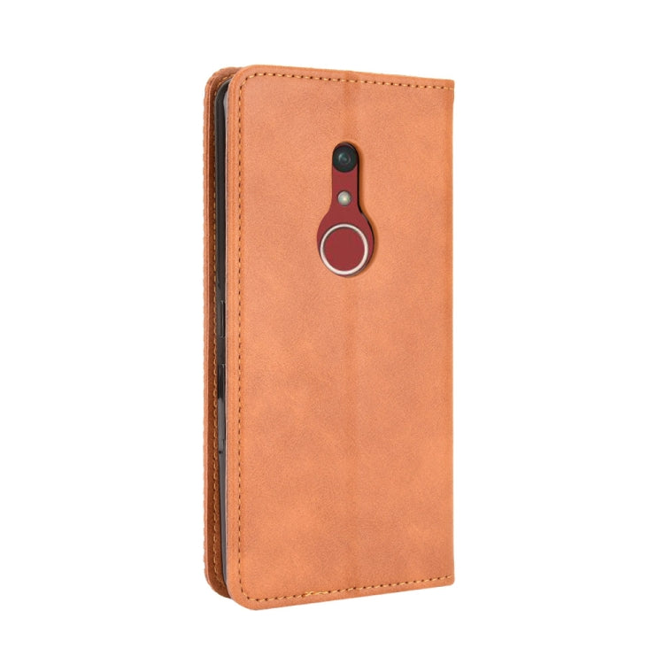 For Fujitsu Arrows Be4 Plus / F-41B Magnetic Buckle Retro Crazy Horse Texture Horizontal Flip Leather Case with Holder & Card Slots & Photo Frame