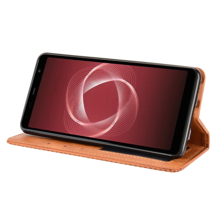 For Fujitsu Arrows Be4 Plus / F-41B Magnetic Buckle Retro Crazy Horse Texture Horizontal Flip Leather Case with Holder & Card Slots & Photo Frame