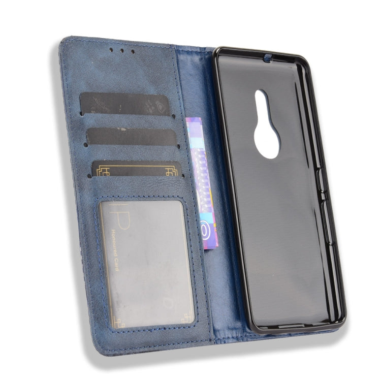 For Fujitsu Arrows Be4 Plus / F-41B Magnetic Buckle Retro Crazy Horse Texture Horizontal Flip Leather Case with Holder & Card Slots & Photo Frame