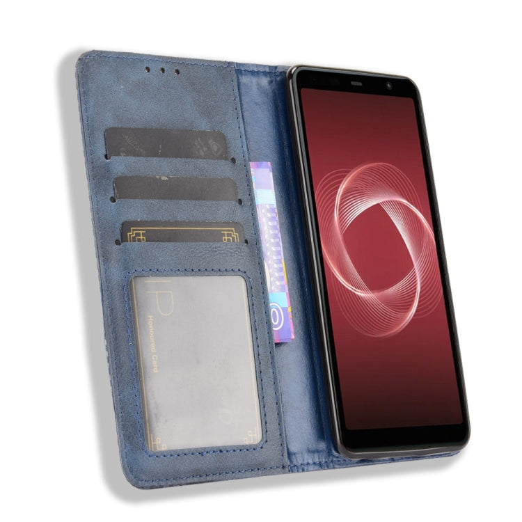For Fujitsu Arrows Be4 Plus / F-41B Magnetic Buckle Retro Crazy Horse Texture Horizontal Flip Leather Case with Holder & Card Slots & Photo Frame