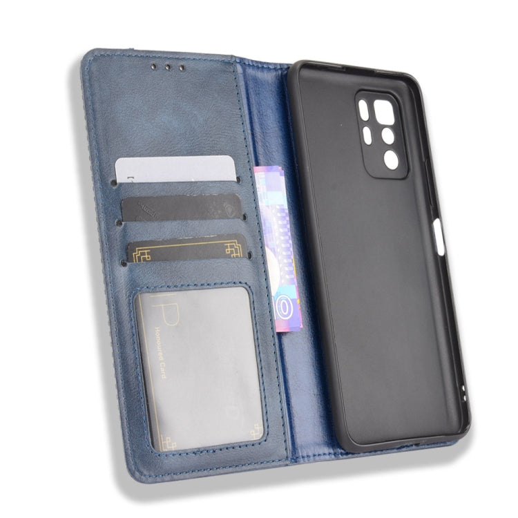 For Xiaomi Redmi Note 10 Pro 5G / Poco X3 GT Magnetic Buckle Retro Crazy Horse Texture Horizontal Flip Leather Case with Holder & Card Slots & Photo Frame