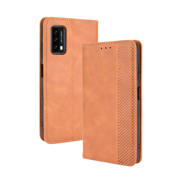 For Blackview A90 Magnetic Buckle Retro Crazy Horse Texture Horizontal Flip Leather Case with Holder & Card Slots & Photo Frame