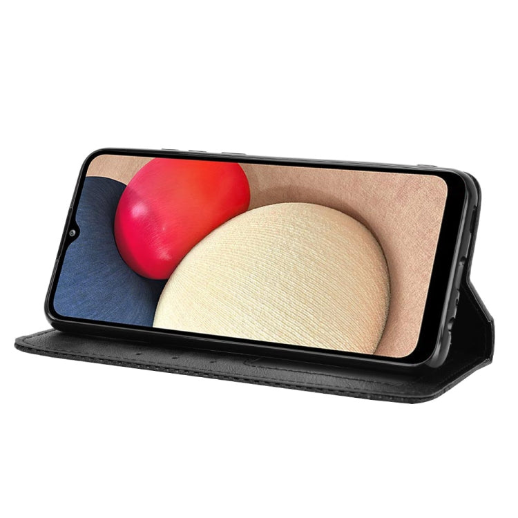 For Samsung Galaxy A03s Magnetic Buckle Retro Crazy Horse Texture Horizontal Flip Leather Case with Holder & Card Slots & Photo Frame