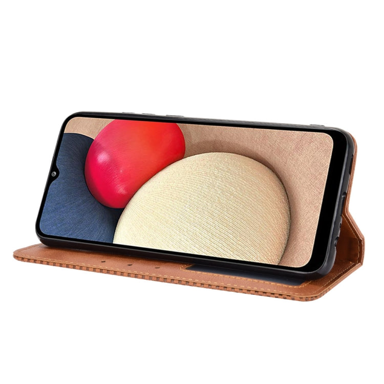 For Samsung Galaxy A03s Magnetic Buckle Retro Crazy Horse Texture Horizontal Flip Leather Case with Holder & Card Slots & Photo Frame