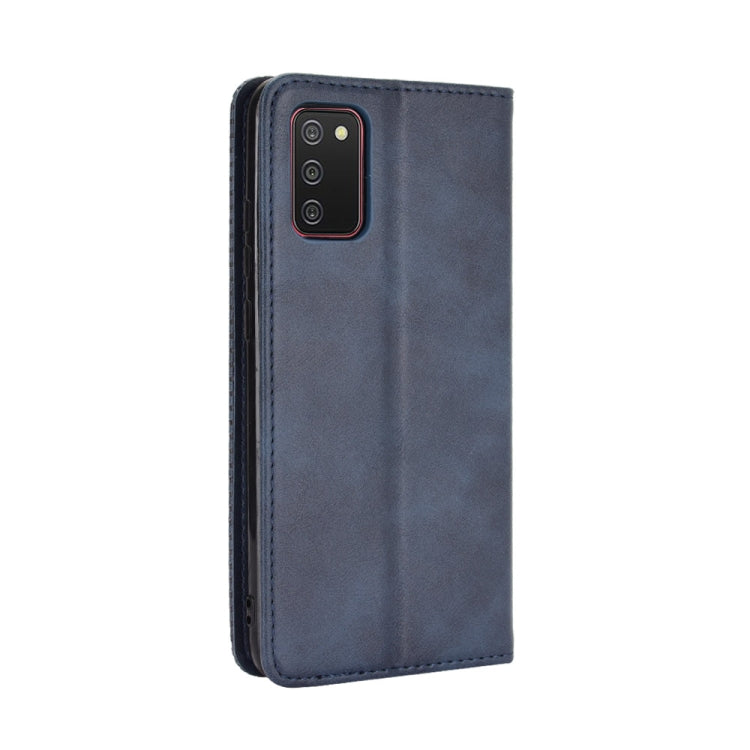 For Samsung Galaxy A03s Magnetic Buckle Retro Crazy Horse Texture Horizontal Flip Leather Case with Holder & Card Slots & Photo Frame