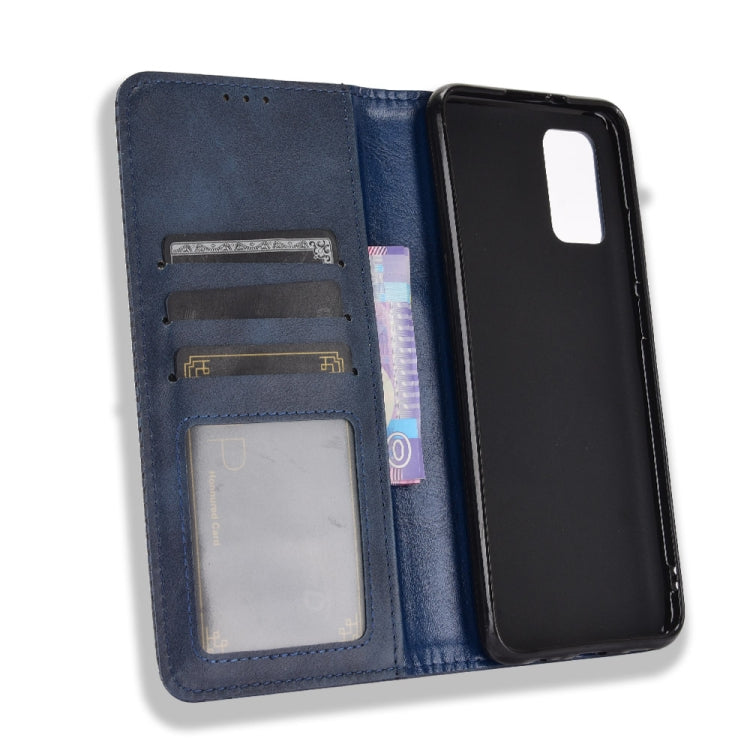 For Samsung Galaxy A03s Magnetic Buckle Retro Crazy Horse Texture Horizontal Flip Leather Case with Holder & Card Slots & Photo Frame