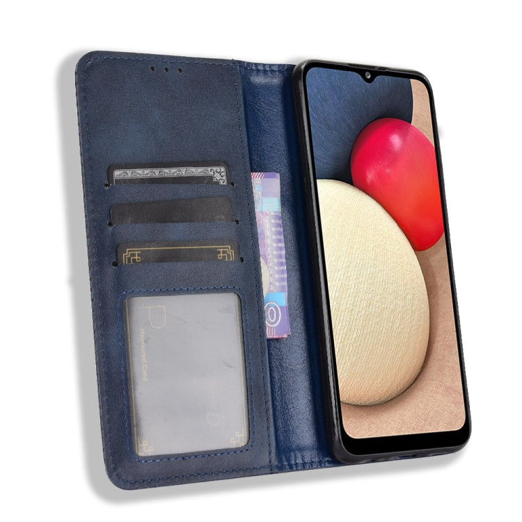 For Samsung Galaxy A03s Magnetic Buckle Retro Crazy Horse Texture Horizontal Flip Leather Case with Holder & Card Slots & Photo Frame