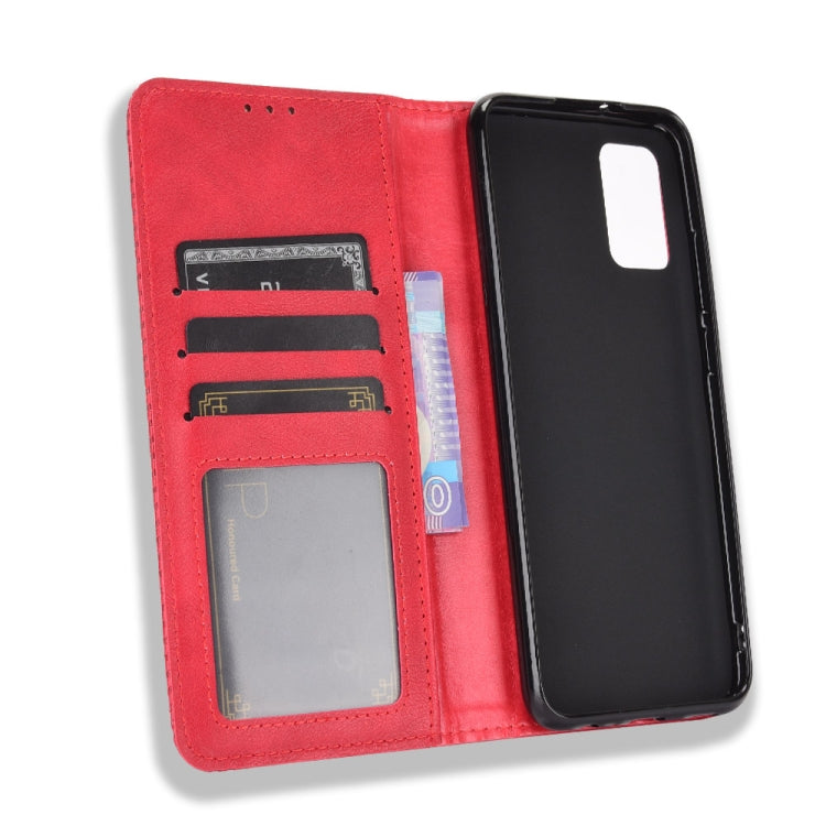 For Samsung Galaxy A03s Magnetic Buckle Retro Crazy Horse Texture Horizontal Flip Leather Case with Holder & Card Slots & Photo Frame