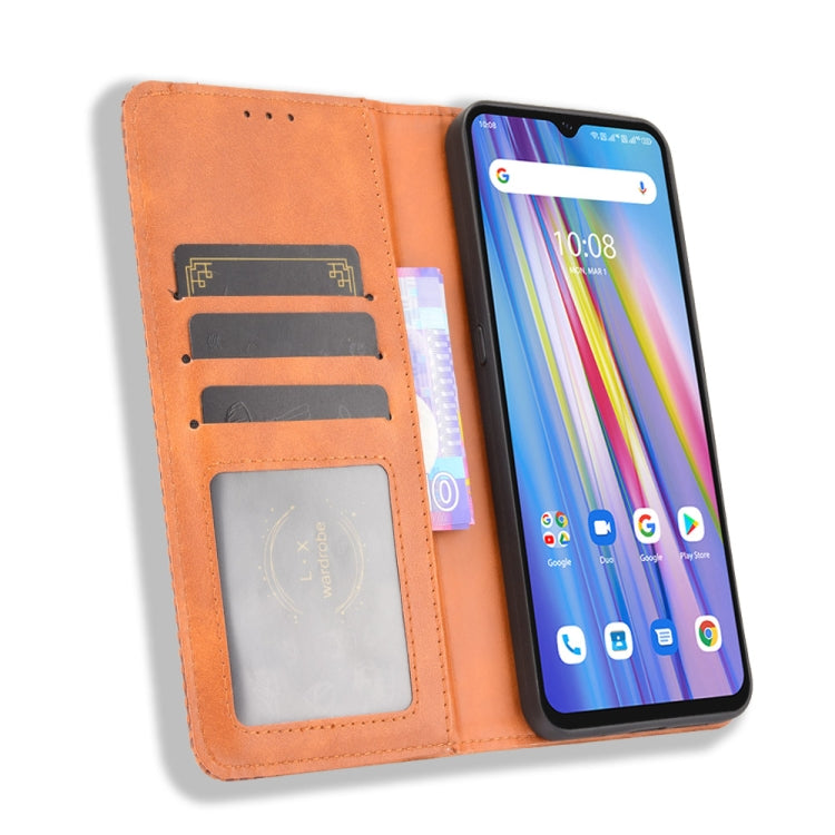For Umidigi A11 Magnetic Buckle Retro Crazy Horse Texture Horizontal Flip Leather Case with Holder & Card Slots & Photo Frame