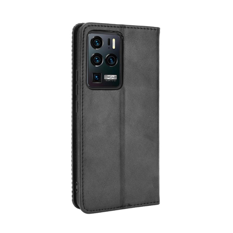 For ZTE Axon 30 Ultra 5G Magnetic Buckle Retro Crazy Horse Texture Horizontal Flip Leather Case with Holder & Card Slots & Photo Frame