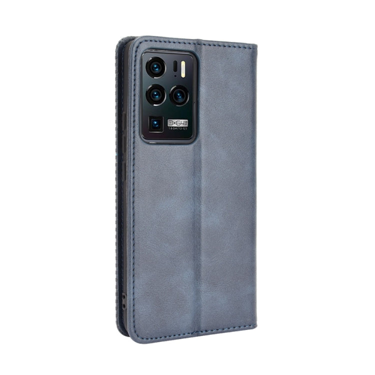 For ZTE Axon 30 Ultra 5G Magnetic Buckle Retro Crazy Horse Texture Horizontal Flip Leather Case with Holder & Card Slots & Photo Frame