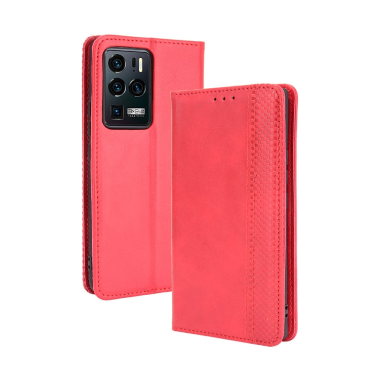 For ZTE Axon 30 Ultra 5G Magnetic Buckle Retro Crazy Horse Texture Horizontal Flip Leather Case with Holder & Card Slots & Photo Frame