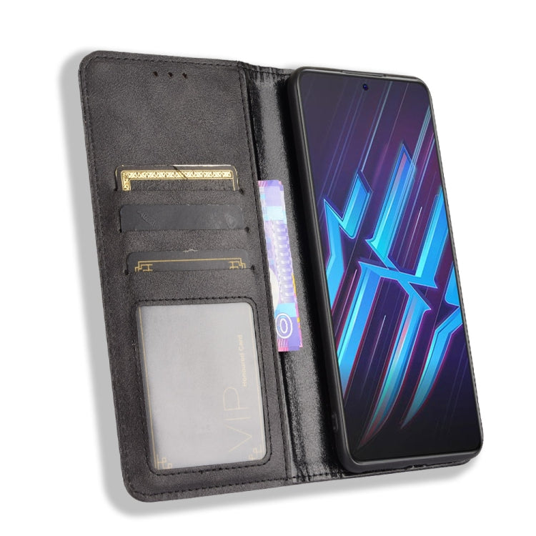 For ZTE nubia Red Magic 6R Magnetic Buckle Retro Crazy Horse Texture Horizontal Flip Leather Case with Holder & Card Slots & Photo Frame