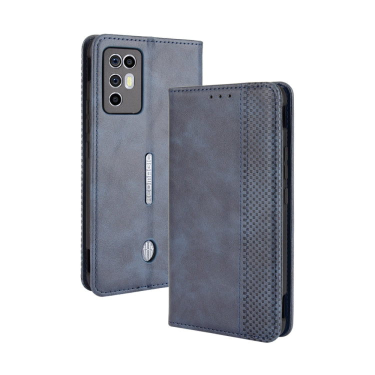 For ZTE nubia Red Magic 6R Magnetic Buckle Retro Crazy Horse Texture Horizontal Flip Leather Case with Holder & Card Slots & Photo Frame