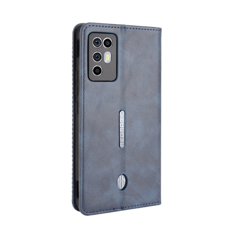 For ZTE nubia Red Magic 6R Magnetic Buckle Retro Crazy Horse Texture Horizontal Flip Leather Case with Holder & Card Slots & Photo Frame