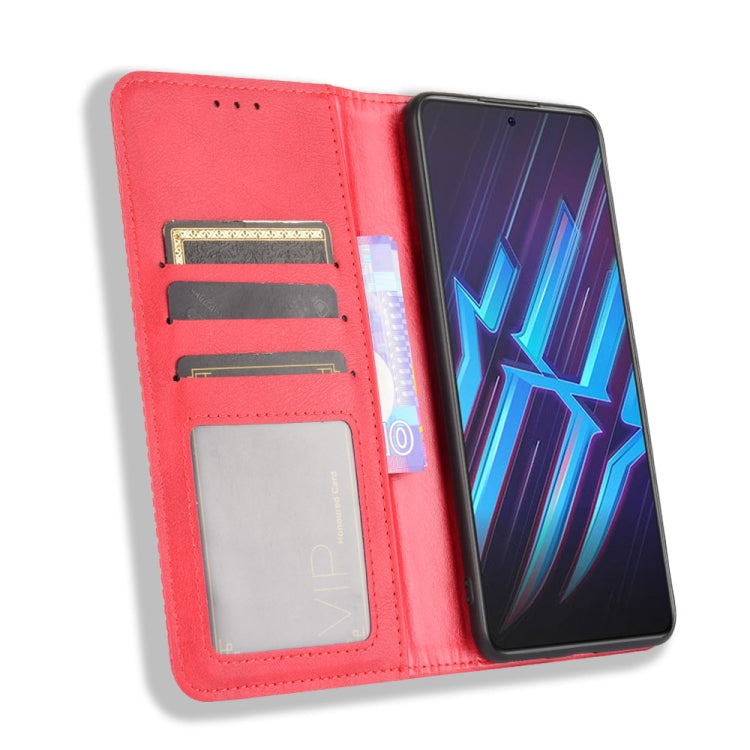 For ZTE nubia Red Magic 6R Magnetic Buckle Retro Crazy Horse Texture Horizontal Flip Leather Case with Holder & Card Slots & Photo Frame