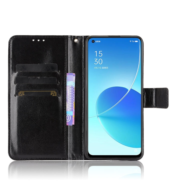 For OPPO Reno6 5G Crazy Horse Texture Horizontal Flip Leather Case with Holder & Card Slots & Lanyard