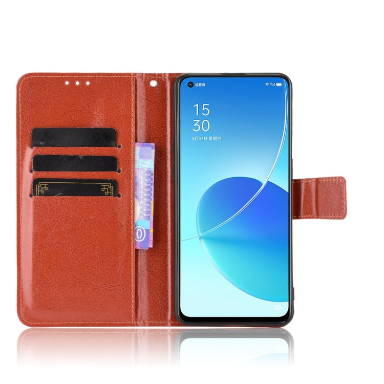 For OPPO Reno6 5G Crazy Horse Texture Horizontal Flip Leather Case with Holder & Card Slots & Lanyard