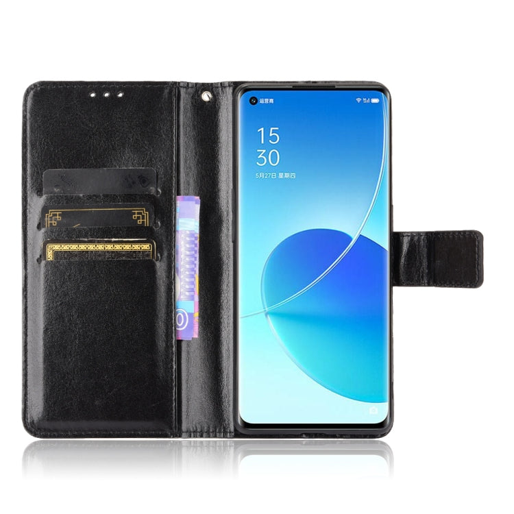 For OPPO Reno6 Pro+ 5G Crazy Horse Texture Horizontal Flip Leather Case with Holder & Card Slots & Lanyard
