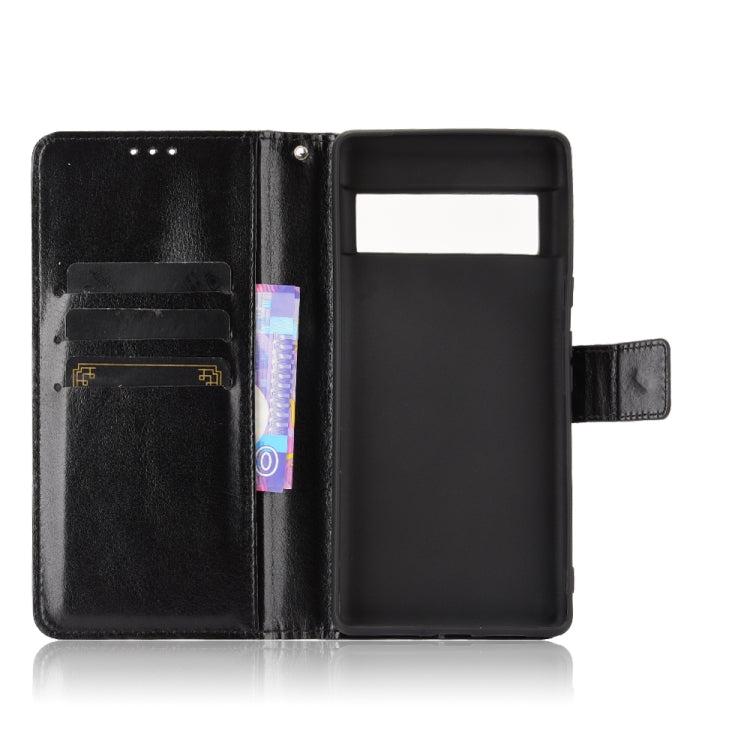 For Google Pixel 6 Crazy Horse Texture Horizontal Flip Leather Case with Holder & Card Slots & Lanyard