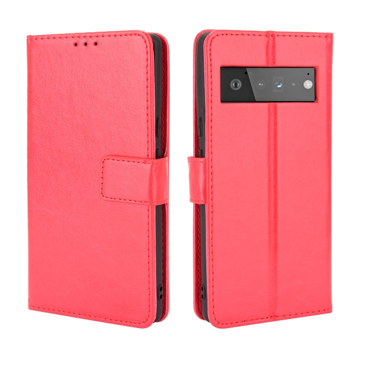 For Google Pixel 6 Crazy Horse Texture Horizontal Flip Leather Case with Holder & Card Slots & Lanyard