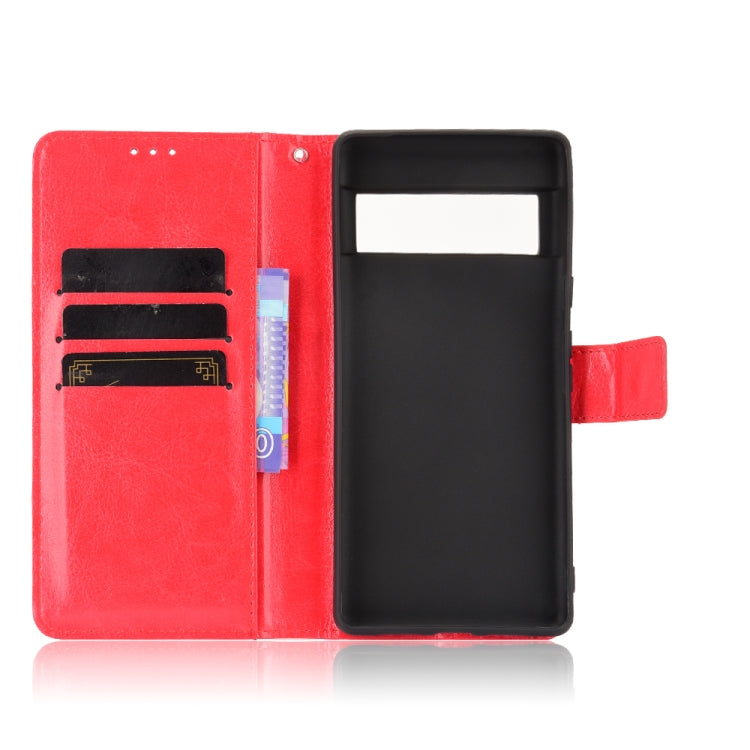 For Google Pixel 6 Crazy Horse Texture Horizontal Flip Leather Case with Holder & Card Slots & Lanyard