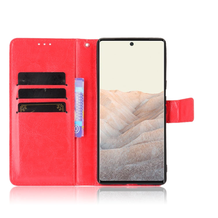 For Google Pixel 6 Crazy Horse Texture Horizontal Flip Leather Case with Holder & Card Slots & Lanyard