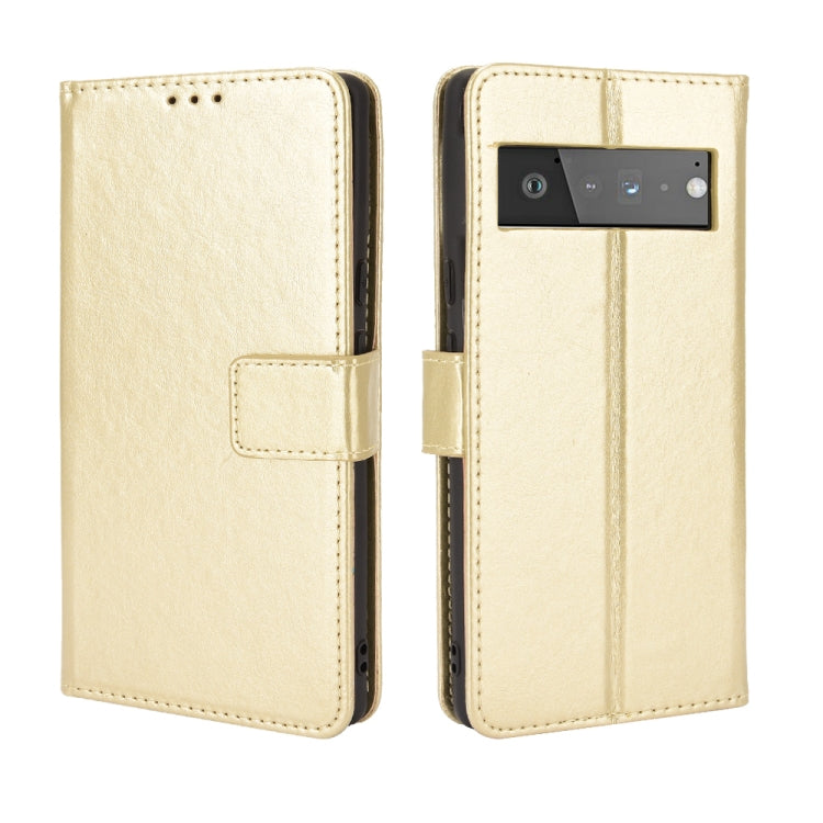 For Google Pixel 6 Crazy Horse Texture Horizontal Flip Leather Case with Holder & Card Slots & Lanyard